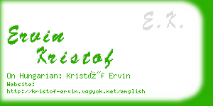 ervin kristof business card